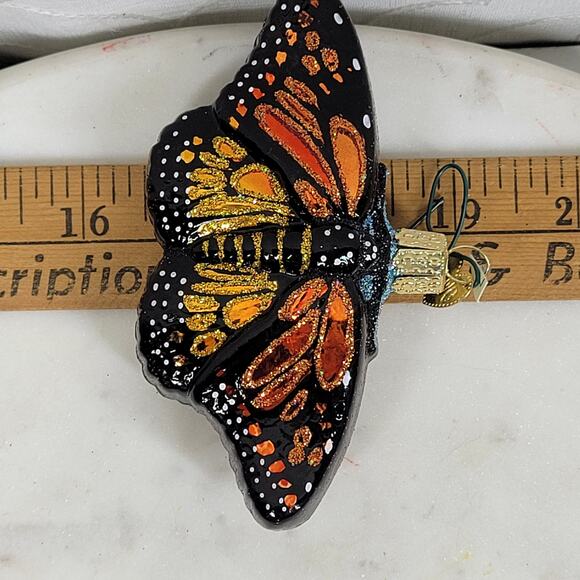 Old World Christmas Monarch Butterfly Ornament Glass Dark Halloween Witchy Decor - Picture 7 of 15